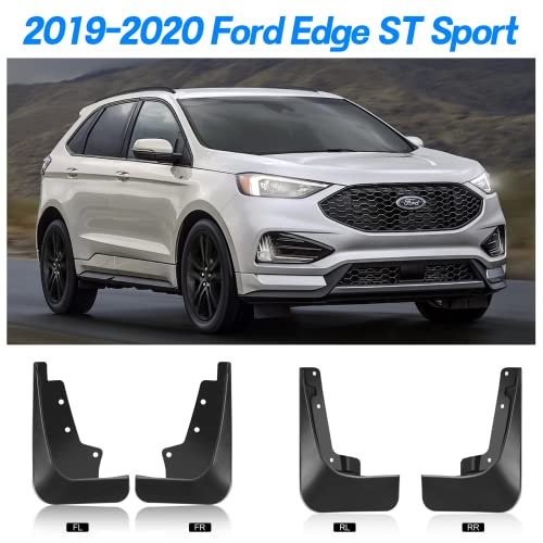 Image of BDFHYK Mud Flaps Splash Guards PP and TPO Material Front & Rear Side Mud Guards Compatible with Ford Edge ST Sport Utility 2019-2020 Easy to Clean