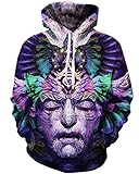 Sudadera con capucha unisex 3D de Sanatty, con estampado de galaxia y bolsillos - - L/XL
