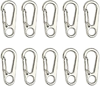 Temlum 3.3 cm Tiny SF Aluminum Carabiner Clip Mini Carabiners Set Spring Snap Keyring Hook for Camping Traveling Hiking Keychains Outdoor