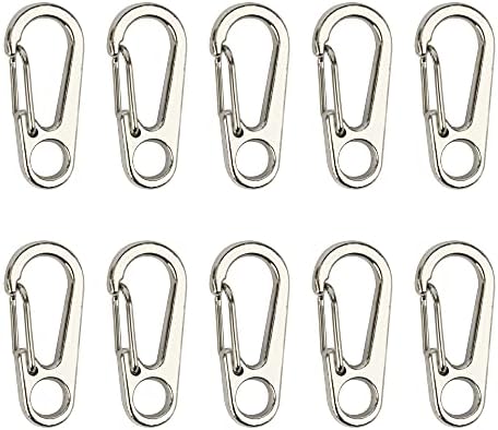Swatom Mini Alloy Carabiner Clip Tiny Spring Snap Hook Carabiners for Paracord Backpack Camping Bottle Using Keychains Accessories