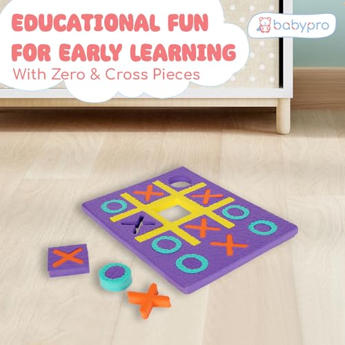 Image of BabyPro Tic Tac Toe Toy, XOXO for Learning, Toys for 3+ Year Old, Skill Toy, Birthday Gifts for Boys & Girls, Cross and Zero, Ready to Play, Safe & Non-Toxic