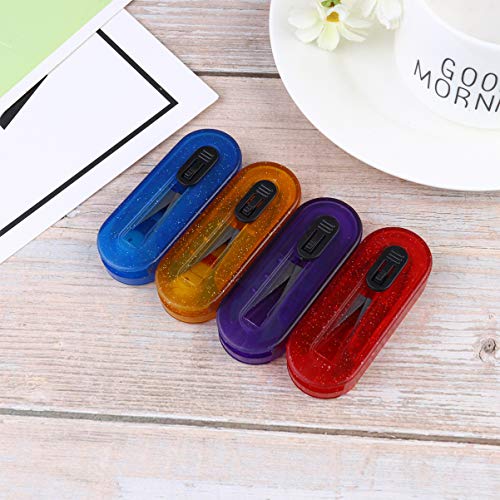 HEALLILY 4 Pcs Mini Caixa de Armazenamento Tesoura DobrÃ¡vel V-Tipo PortÃ¡til Cortador de Papel Cisa
