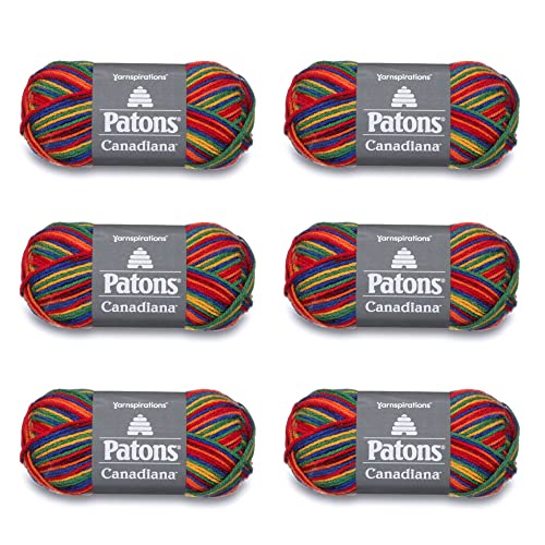 Patons Canadiana Yarn Variegates Arc-en-ciel 6 pack 100g
