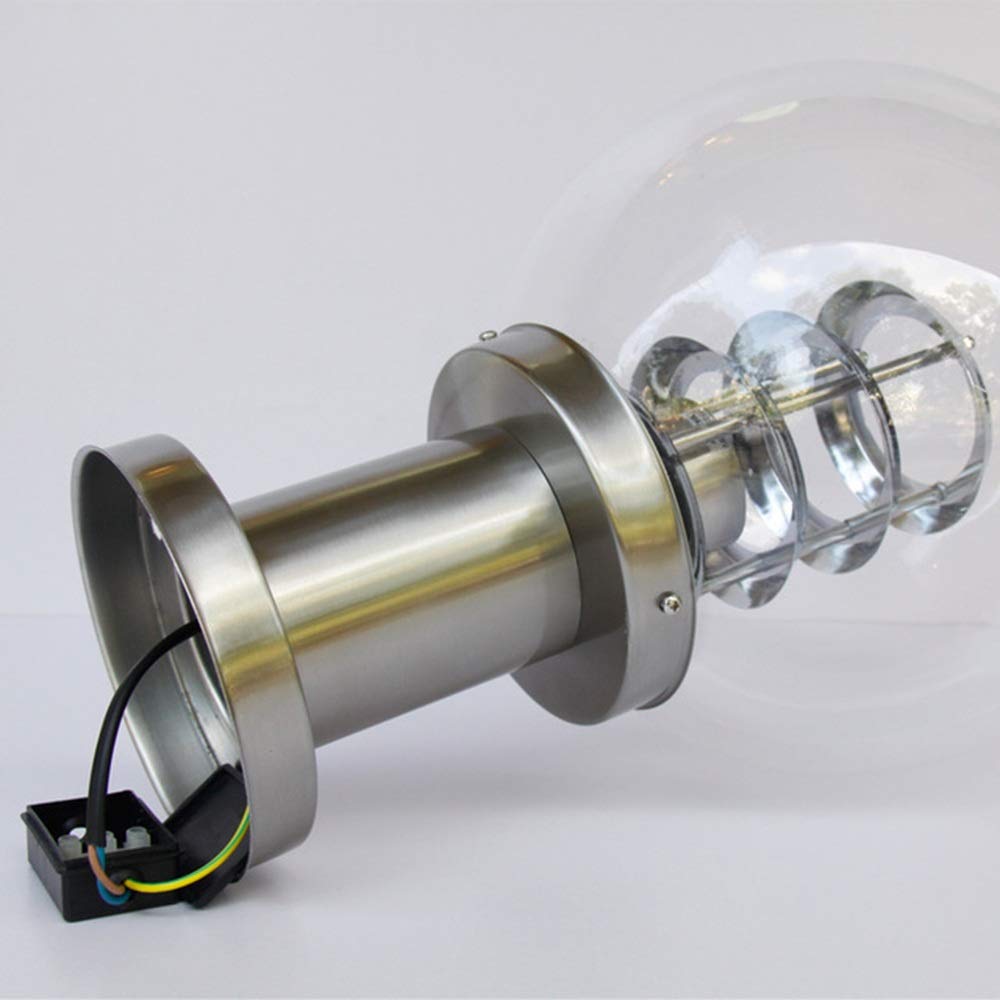 Luz fundida a presión para exteriores Bola de acero inoxidable Lámpara de poste impermeable transparente Luces de patio para cerca Proyecto súper brillante Lámpara de pilar Iluminación de patio Decor