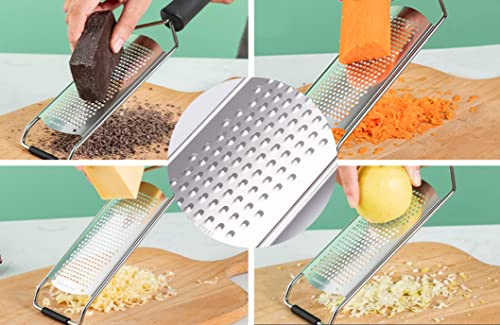 Cfdj Kitchen Stainless Steel Zester&Grater, Lemon Zester Parmesan Zester, Chocolate, Ginger, Including Cheese Grater, Slicer, Cleaning Brushes #TOP1