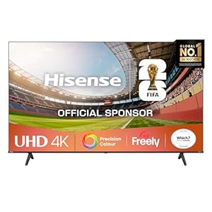 Hisense 43″ 43E6QTUK 4K Ultra HD Smart TV AI TV – 4K UHD, Hi-View AI Engine, Precision Colour, AI Smooth Motion, Sports Mode with Freely, Disney +, YouTube, Netflix