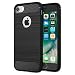 Produktbild NEW'C Hülle Kompatibel mit iPhone 7/8 (4,7 Zoll) in Schwarz mit Aufprallschutz und Kohlefasereffekt (Silikon Gel TPU, Flexibel) Handyhülle