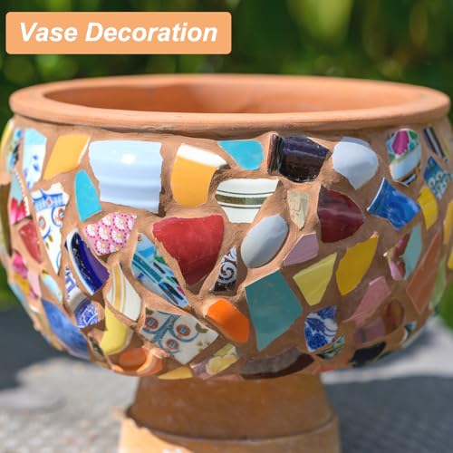 Mosaico cerámico irregular verde claro de 250g para manualidades y decoración 6