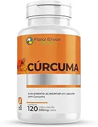 Floral Ervas do Brasil, Cúrcuma 500 mg 7x 120 Cápsula Açafrão Tumérico Açafrão Índia