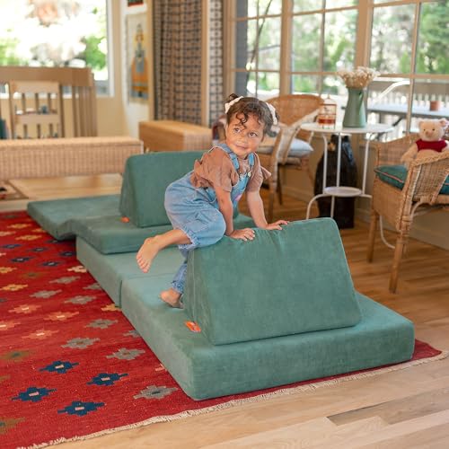 Image of Nugget - The Original Play Couch for Kids - Modular Foam Children's Sofa for Playroom, Imagination, & Creative Open Ended Play - Washable & Convertible Playroom Furniture, Seamonster