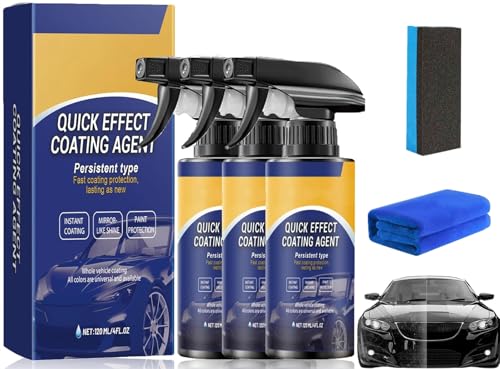 3 Stück Quick Effect Coating Agent, 3-in-1 Hoch Schutz Schnelles Auto-Beschichtungs Spray, Nano Auto Coating Agent Sprays Combines Reparieren, Aufhellen und Schützen, Car Scratch Wax Polish Spray