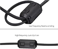 Vista 6 de Núcleo de anillo de ferrita negro RFI EMI cable supresor de ruido Clip-20Pcs