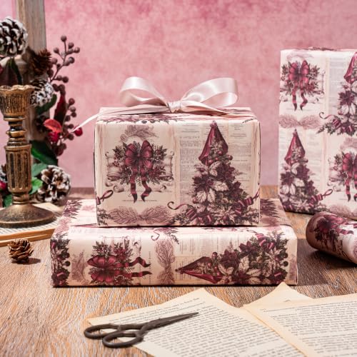 Victorian Newspaper Christmas Wrapping Paper - Mini Roll - 17 Inch x 16.5 Feet - image 4