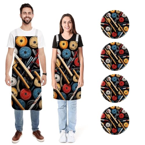 Tablier de cuisine imperméable réglable lot de 2 anti-tache