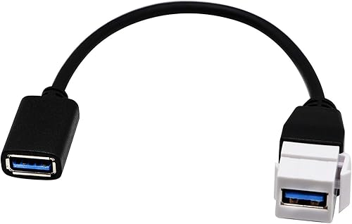 Cable de inserción de conector Keystone USB 3.0, Haokiang USB 3.0 A hembra a USB A 3.0 hembra Keystone Insertar placa de pared, adaptadores de panel
