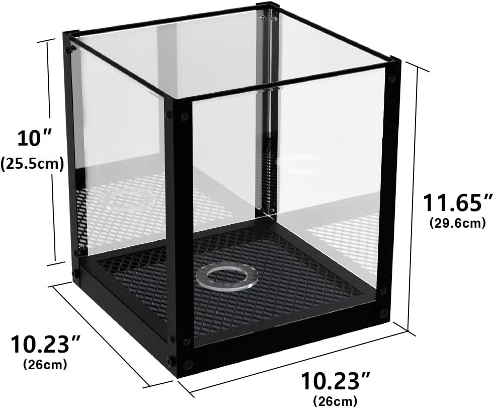 J JACKCUBE DESIGN Acrylic Basketball Display Case, Clear Display Box Showcase Holder with Metal Mesh Base for Autograph Football, Socerball, Volleyball Memorabilia Collectibles - MK633A