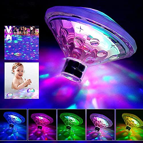 Caxmtu Floating Pool Led Tub Lights Lamp for Bath Disco Pond Swimming Pool Child Bath Toys, 7 Modes Assorted Color Battery Operated - Image 3