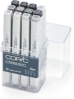 Copic Classic, Alcohol markers, 12pc set Toner Gray (New Ver.)