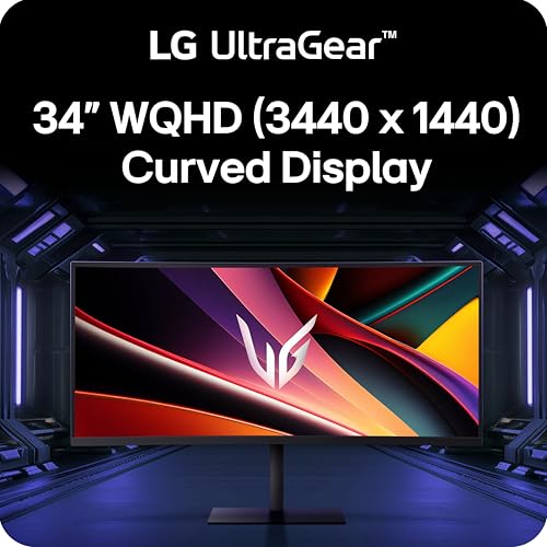 Image of LG 34G630A-B 34-Inch Ultragear WQHD (3440 x 1440) Curved Gaming Monitor, 240Hz, 1ms, FreeSync Premium, DisplayHDR 400, Built-in Speaker, HDMI, DisplayPort, USB Type-C, Tilt /Height /Swivel Stand, Black