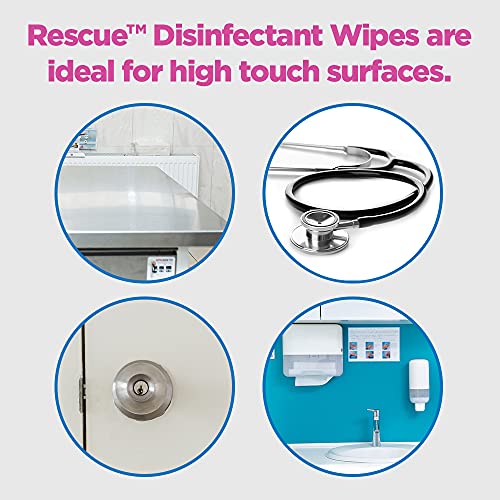 Rescue One-Step Disinfectant Cleaner & Deodorizer For Veterinary Use, Accelerated Hydrogen Peroxide, Extra Large Wipes, 160-Wipes Bucket #TOP2