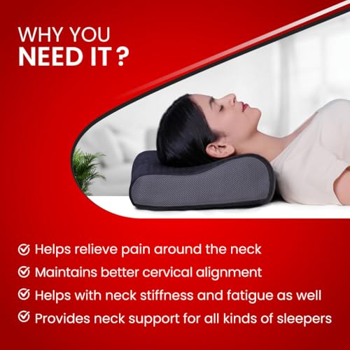 Image of Dr.Ortho Orthopaedic Cervical Pillow - Memory Foam Pillow (Universal Size, Black)