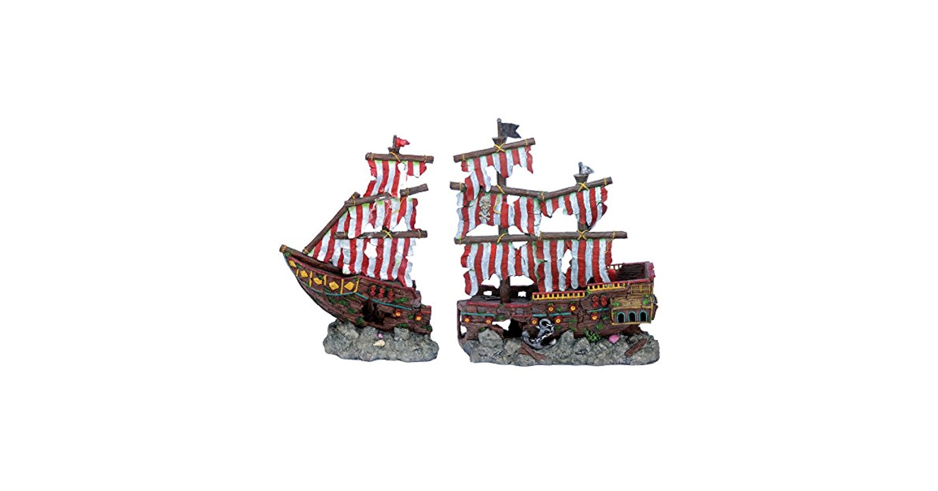 Amazon.com : Penn-Plax Deco-Replicas Striped Sail Shipwreck
