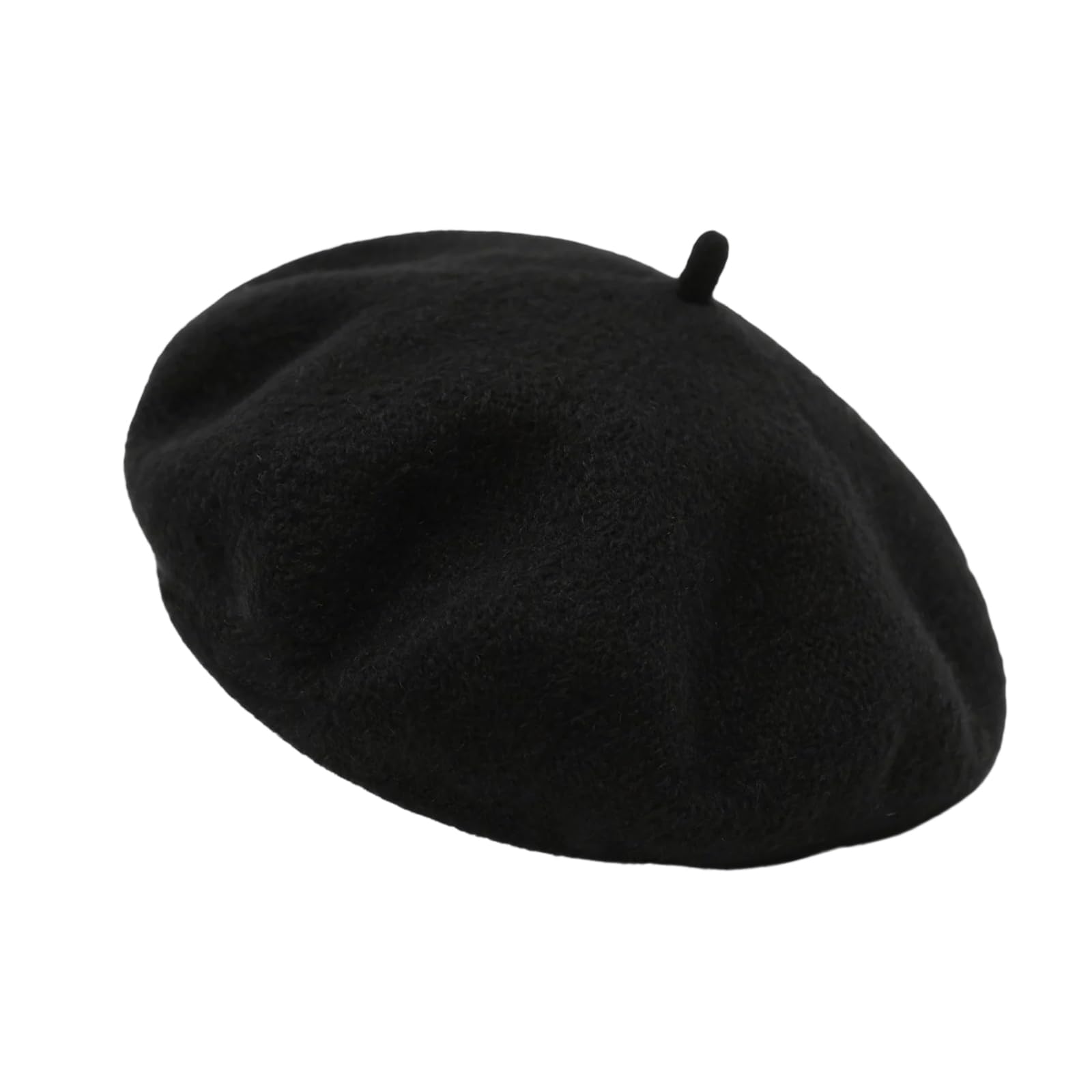 CERCTLA Adult Wool Beret Hat, Unisex Soft Warm Vintage Artist Hat, Stylish French Beret Hats, Outdoor Vintage Artist Beret Hats Women Accessories Black