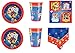 CAPRILO Lote de Cubiertos Infantiles Patrulla Canina New (16 Vasos, 16 Platos,16 Servilletas y 1 Mantel.Vajillas y Complementos. Juguetes para Fiestas de Cumpleaños, Bodas, Bautizos y Comuniones.