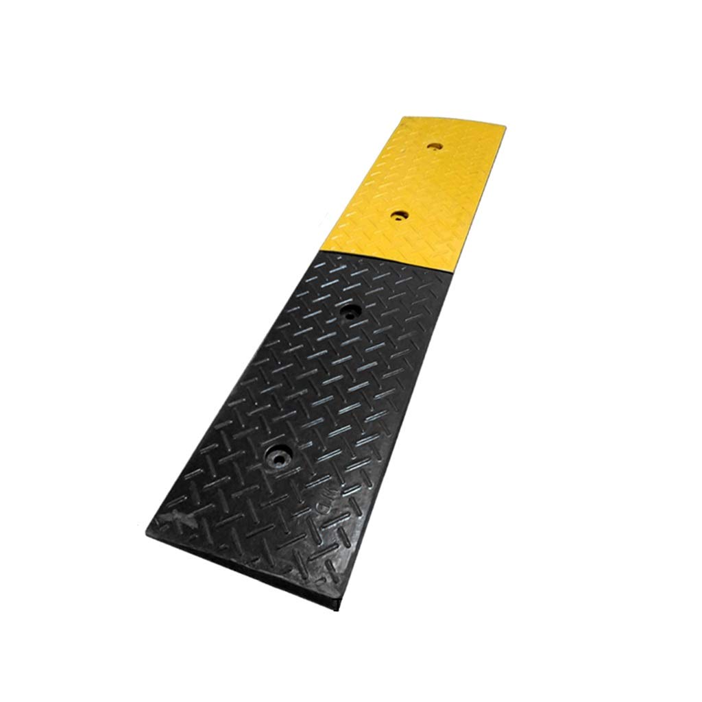 ANSNOW Threshold Ramps, Parking Lot Garage Entrance Kerb Ramps Speed Limit Reflection Buffer Vehicle Ramps Rubber Thicken Threshold Ramps Dog Ramps/Black/98.3 * 21.5 * 4Cm