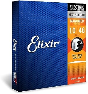 Elixir Bright Smooth Nanoweb Struny do Gitary Elektrycznej, Stalowy, Custom Light (9-46)