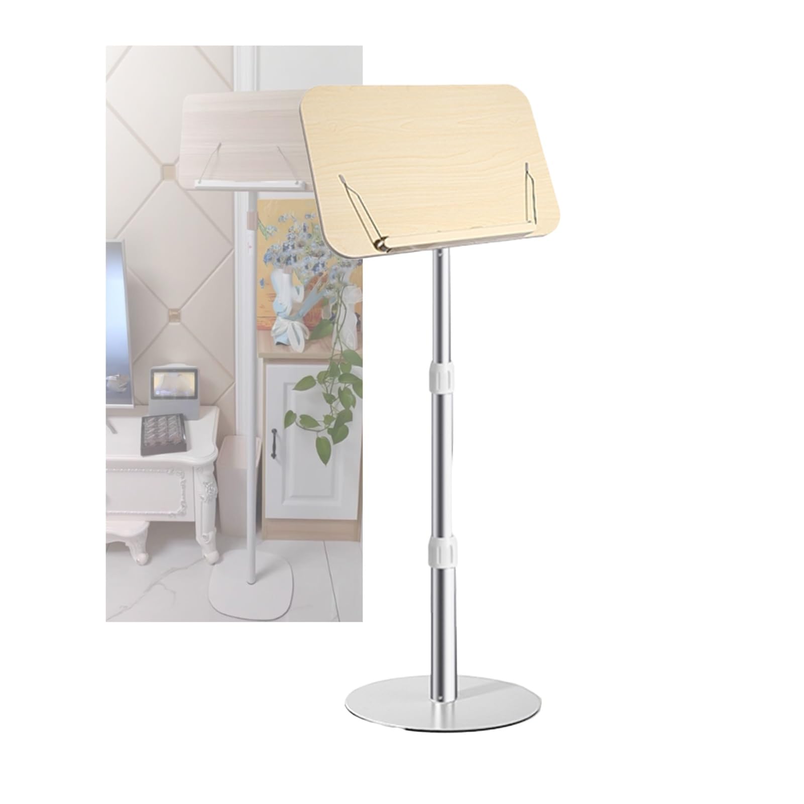 Soporte de suelo ajustable para leer, soporta libros pesados, ideal para partituras, recetas, libros de texto