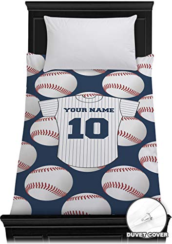 RNK Shops Personalized Baseball Jersey Duvet Cover - Twin