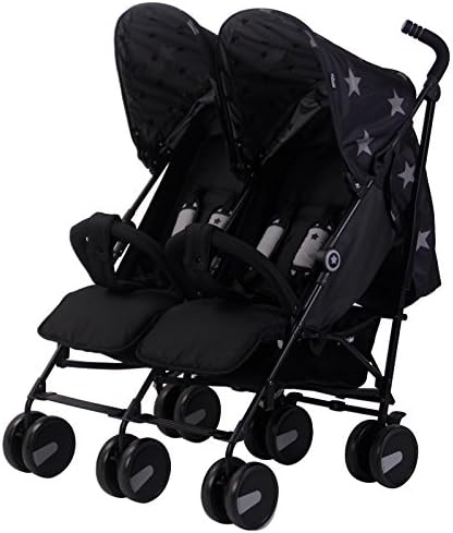 My Babiie MB22 Black Stars Twin Stroller