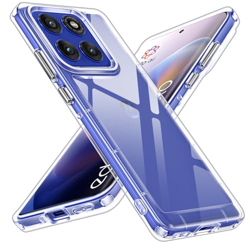 ivoler Anti-Amarillo Clara Funda para Motorola Moto Edge 60 Pro 5G, [Protección Militar] Carcasa Bumper Teléfono Antigolpes Transparente Anti-arañazos Silicona PC Duro Case