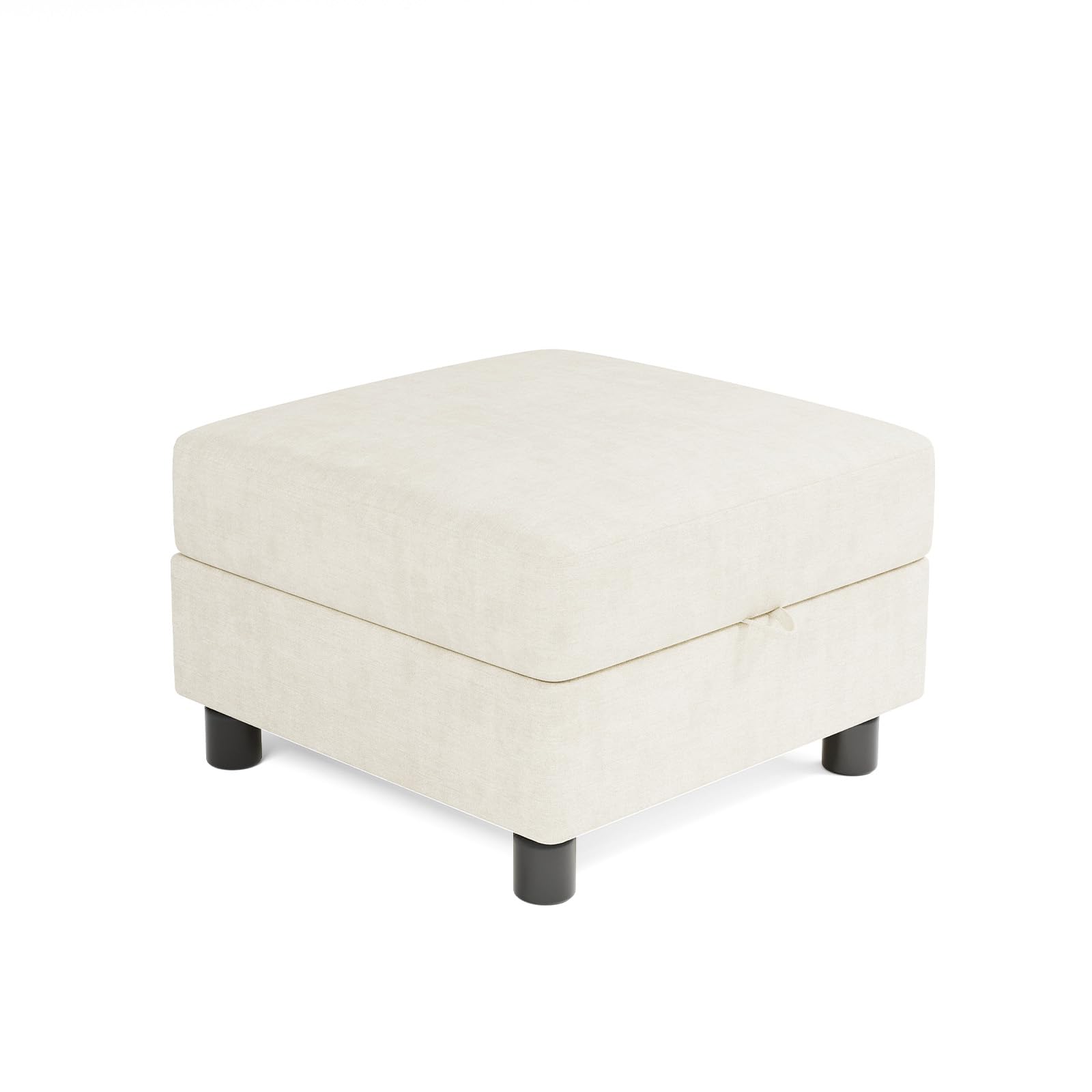 Apicizon Modular Storage Ottoman Sectional Sofa Module Free Reversible Chaise Couch Convertible Ottoman Free Configuration Ottoman, Beige