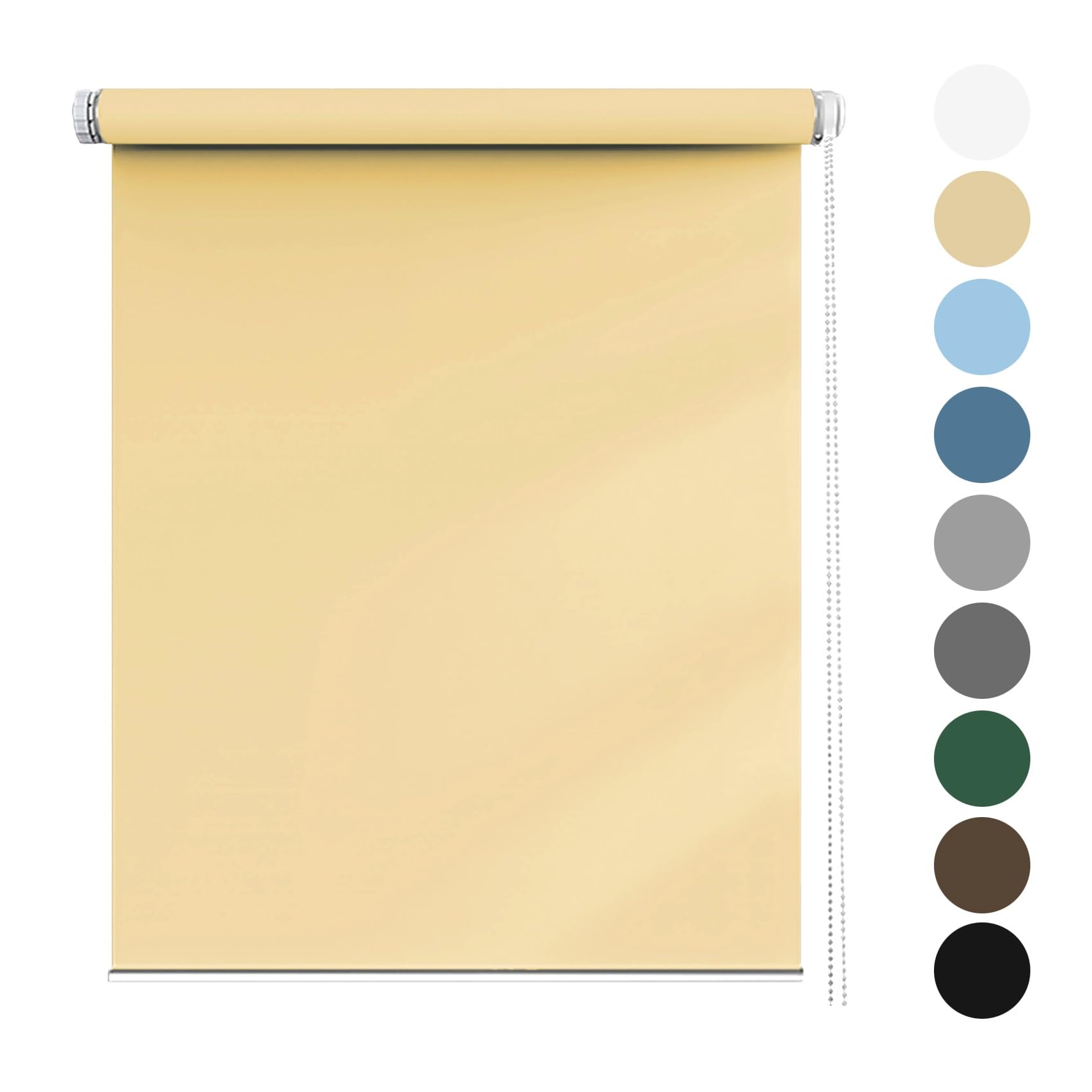 Roller Blinds 45 x 130 cm, UV Protection privacy protection Fabric Roller Blinds, with Aluminium Rail, for any Room, Beige — image 1