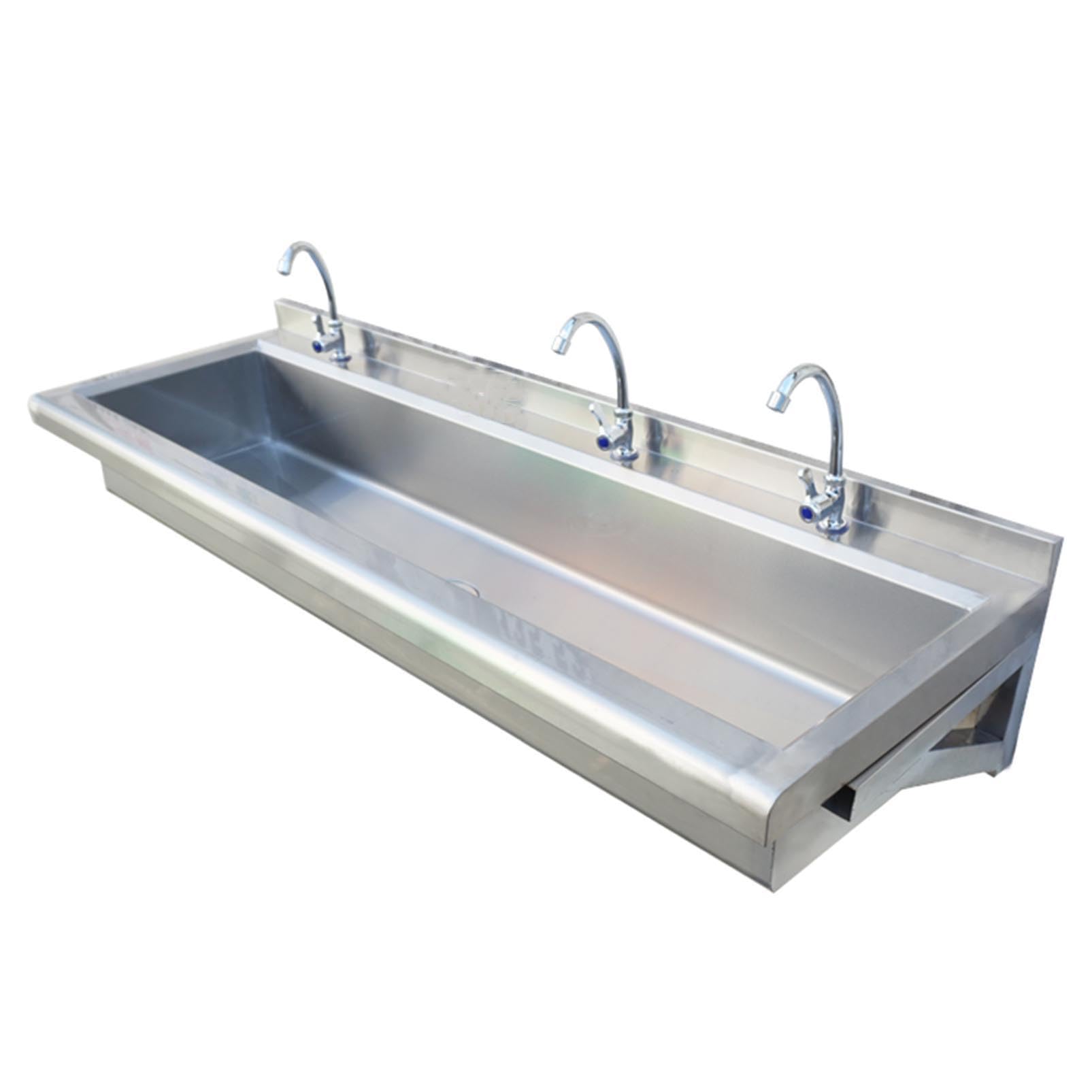 SGKOMN Commercial Hand Wash Sink, Stainless Steel Commercial Utility Sink with Faucet and Strainer, Saves Space Kitchen Sink Wall Mounted Laundry Sink, for Restaurant, 120×40CM