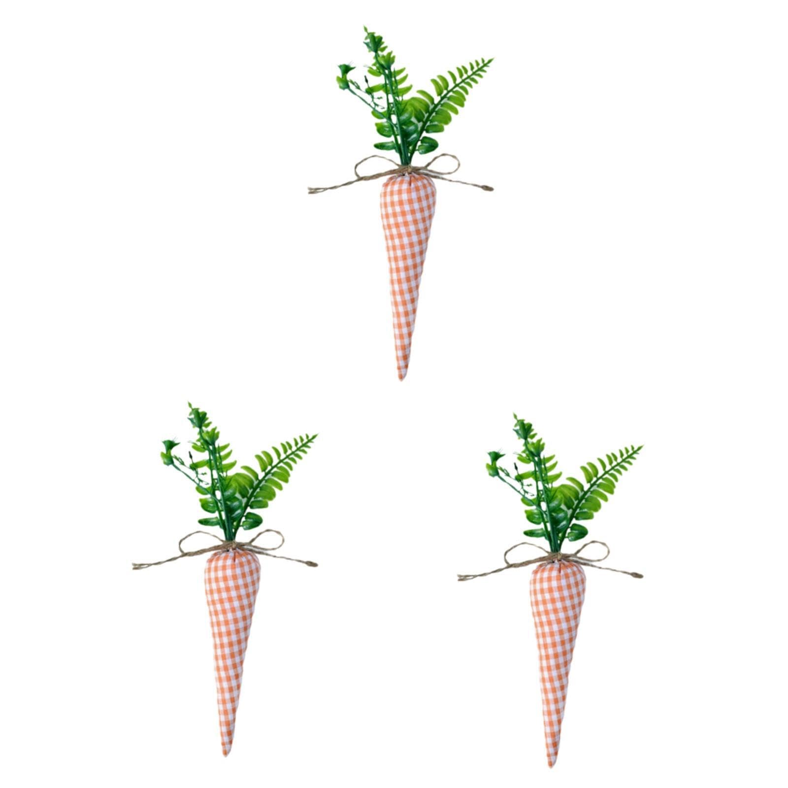 Yixannx Orange Grid Versatile Easter Carrots Ornaments Diy Craft Projects Lively Spaces Full Of Joy And Celebration Providing Ample Decoration Options For Festive Needs, 25X4cm