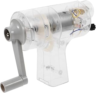 ibasenice Transparent Hand Crank Generator Portable Physics Teaching Equipment for Education Science Kits with Housing and...