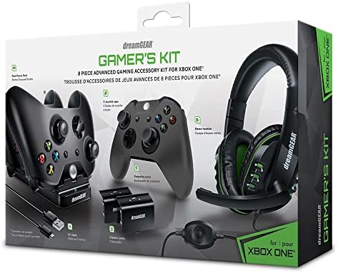 dreamGEAR 8 in 1 Gamers Kit for XBOXONE: Includes Charging dock/USB/Gaming Headset/Protective Covers and (2) 800 mah Rechargeable batteries (6631) image 4
