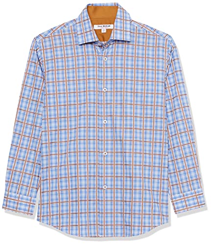 Isaac Mizrahi Boy's Long Sleeve Plaid Pattern Button Down Shirt
