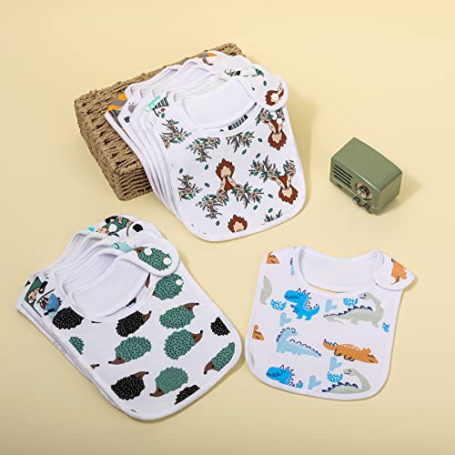 Benoxine Baby Bibs Super Soft and Absorbent 100% Organic Cotton Baby Bandana Drool Bibs Set for Boys Girls Newborn Unisex 3-36 Months 12 Pcs - Thumbnail 4