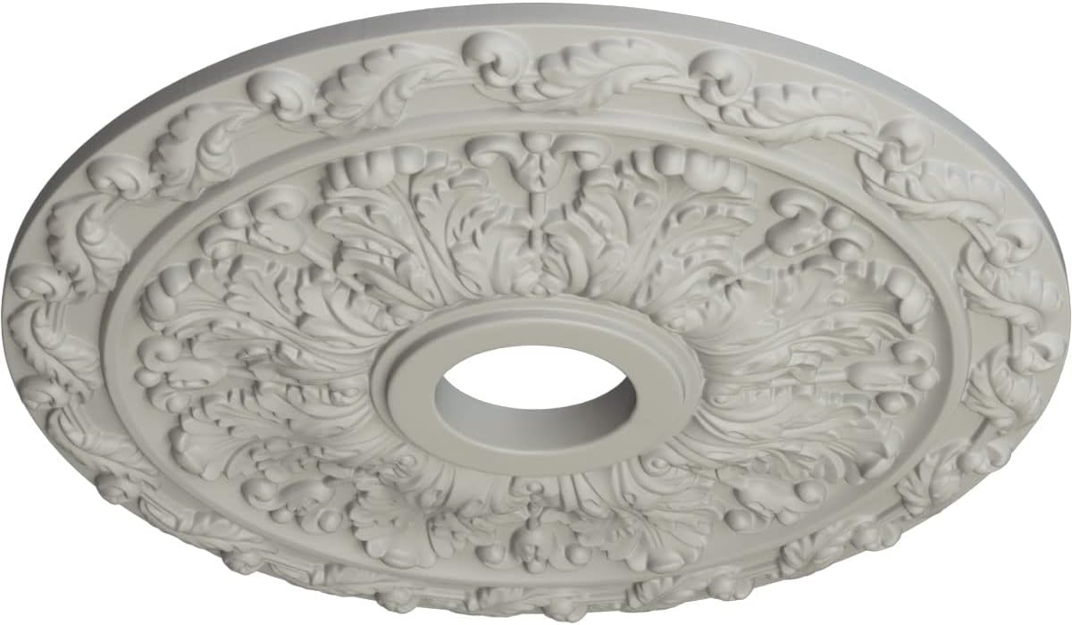 Ekena Millwork CM19SPPCF Spring Leaf Ceiling Medallion, Pot of Cream