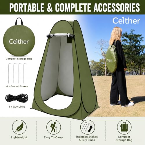 Privacy Shower Tent, 47.2" Wx74.8 H Pop up Portable Camping Tent miniatura 6