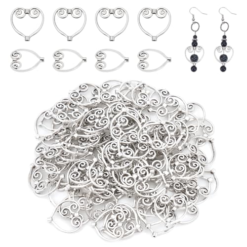 NBEADS 100 Pcs Heart Bead Frame