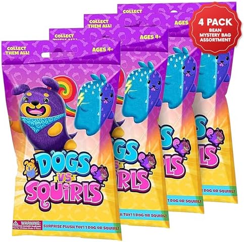 Dogs vs Squirls Mystery Bag 4pk | 4″ Amazon