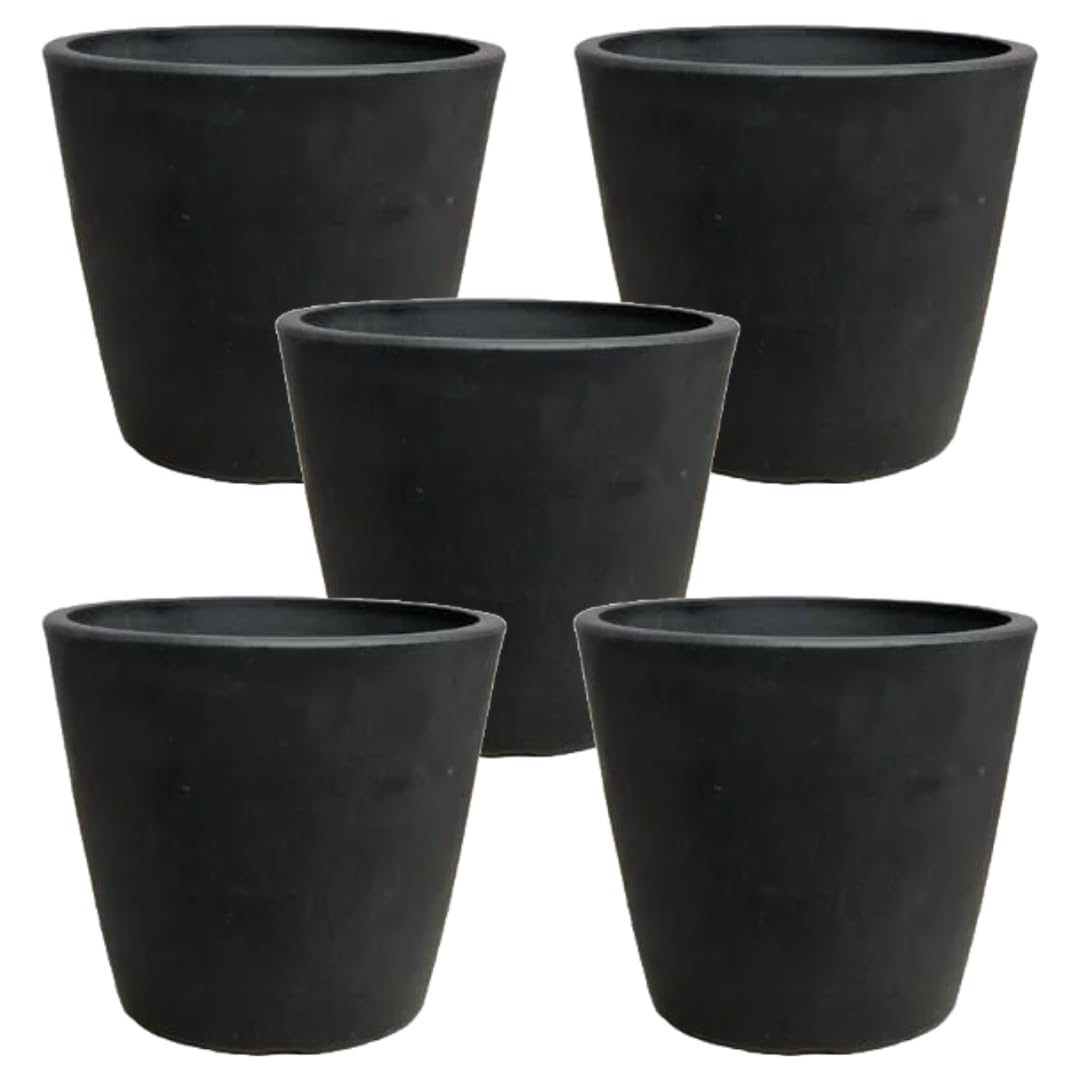 Amazon.co.jp: 【5個セット】BLACK PLASTIC POT【STANDARD TYPE】5号