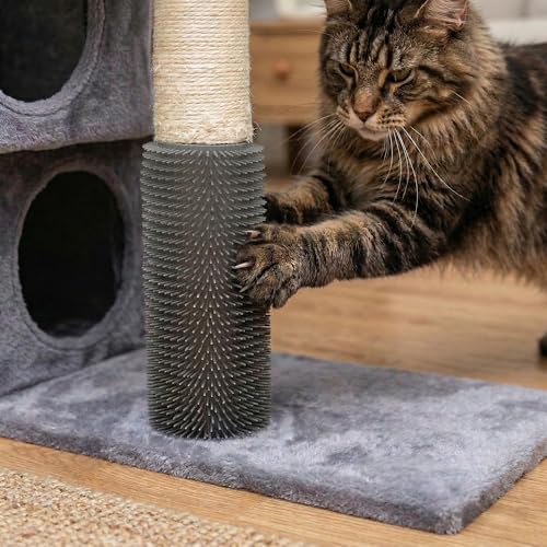 Torre para gatos interior con 3 casas y rascadores miniatura 7