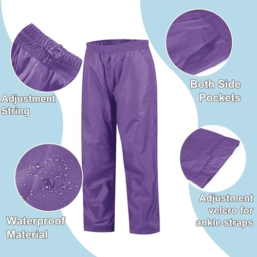 SWISSWELL Kids Rain Gear Boys Girls Youth Waterproof Rain Suit Breathable Reflective Raincoat and Pants4
