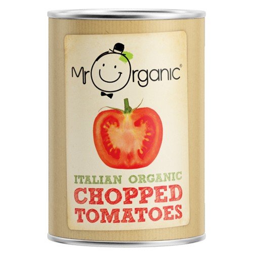 Mr Organic Lot de 4 boîtes à tomates hachées 400 g
